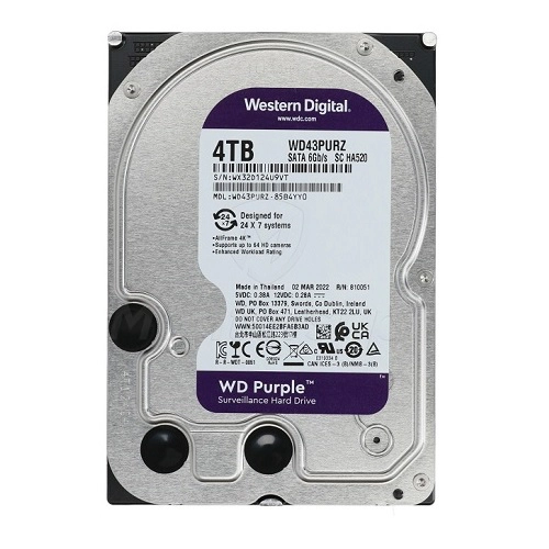 Ổ cứng WD 4TB WD43PURZ Purple chuyên dụng (SPC)