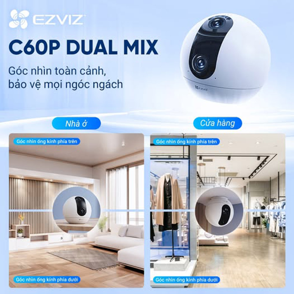 Camera mắt kép quay quét 2K+ EZVIZ C60P Dual Mix