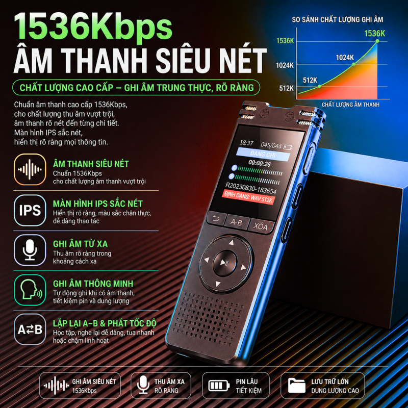 Máy Ghi Âm DS-7108NI-Q1/M – Ghi Âm Siêu Nét 1536Kbps, Pin 50 Giờ, Dễ Dùng
