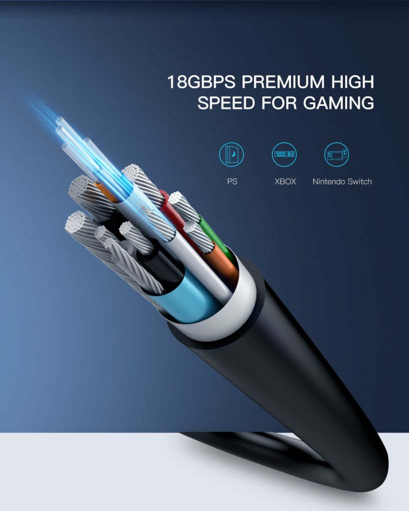 Cáp HDMI Quang UGREEN HD132 50219 Hỗ trợ 4K@60Hz Dài 50m