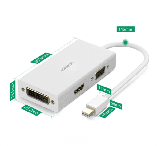 Bộ chuyển đổi Mini DP sang HDMI, DVI, VGA UGREEN MD114 20417 Màu Trắng