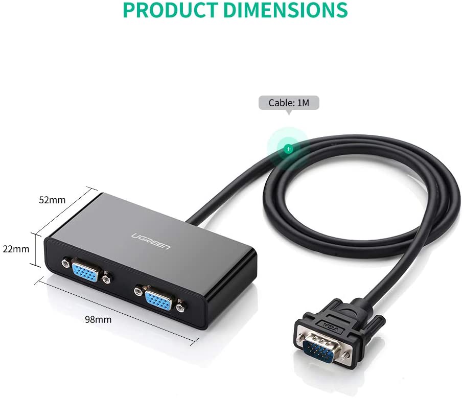 Cáp chia VGA 1 ra 2 UGREEN 20918 Full HD