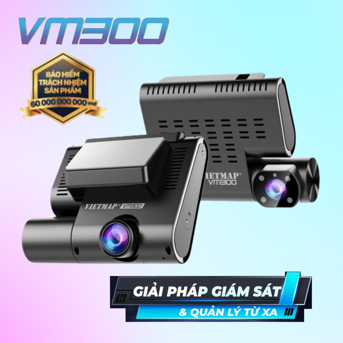 Camera hành trình VIETMAP VM300 quản lý trực tuyến từ xa ( trang bị khe SIM Data 4G)