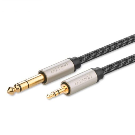 Dây âm thanh 3.5mm đực sang 6.5mm mạ vàng 24k cao cấp UGREEN AV127 10625 Dài 1m
