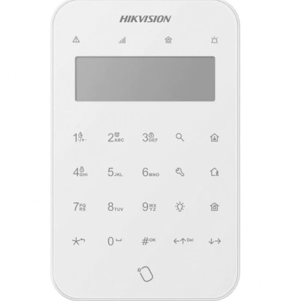 Bàn phím không dây có màn LCD cho báo động Hikvision DS-PK1-LT-WB