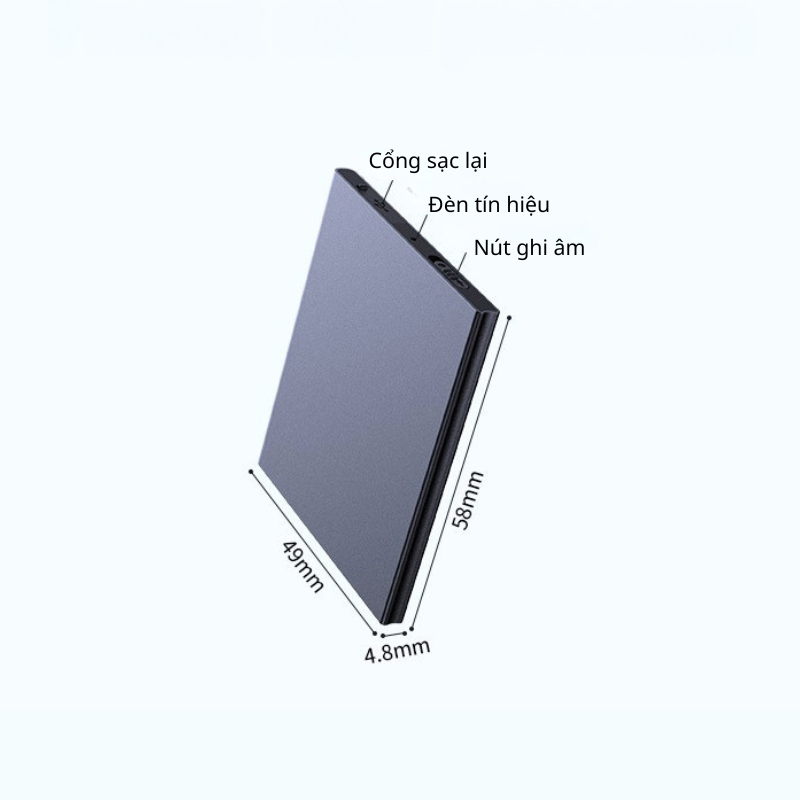 Máy ghi âm Q8 Pro Siêu mỏng 6mm, Pin 100 Giờ, Ghi Âm Cực Nét
