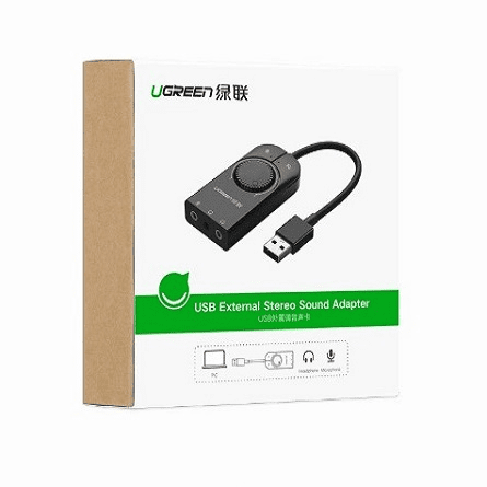 Bộ chuyển đổi âm thanh UGREEN CM129 40964, Chuyển từ USB sang 3 cổng 3.5mm, Chip SSS1629 DAC 48KHz/16bit
