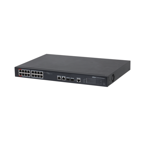 Switch PoE DAHUA DH-PFS4218-16ET-240 (16 PoE, 2 uplink Gigabit hoặc 2 SFP, 240W)