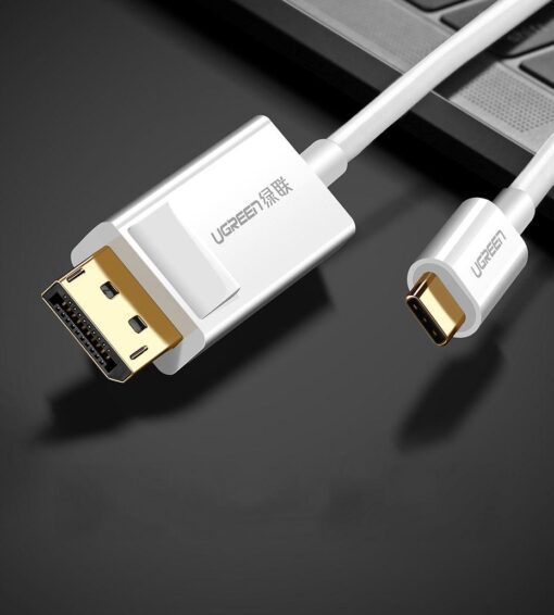 Cáp chuyển đổi Type C sang DisplayPort UGREEN 40420 Trắng– 4k 3840x2160x30Hz