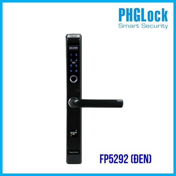 Khóa cửa vân tay cho cửa nhôm PHGLOCK FP5292-B (Đen)