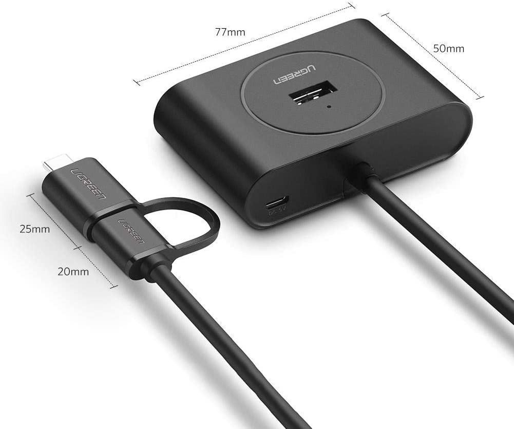 Bộ chia cổng USB 3.0/ Type C sang 4 cổng USB 3.0 UGREEN 40850