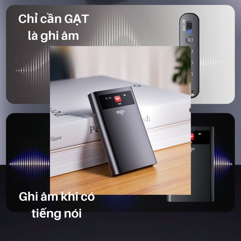 Máy ghi âm Aigo R9988  ghi âm 30 ngày - Lọc âm siêu tốt - Bảo mật File an toàn