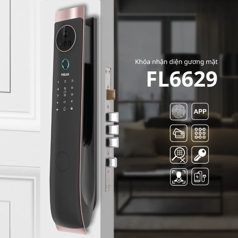 Khóa cửa nhận diện khuôn mặt PHGLOCK FL6629A (App)