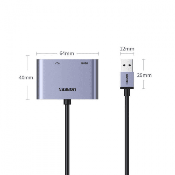 Bộ Chuyển USB 3.0 sang HDMI và VGA UGREEN 20518