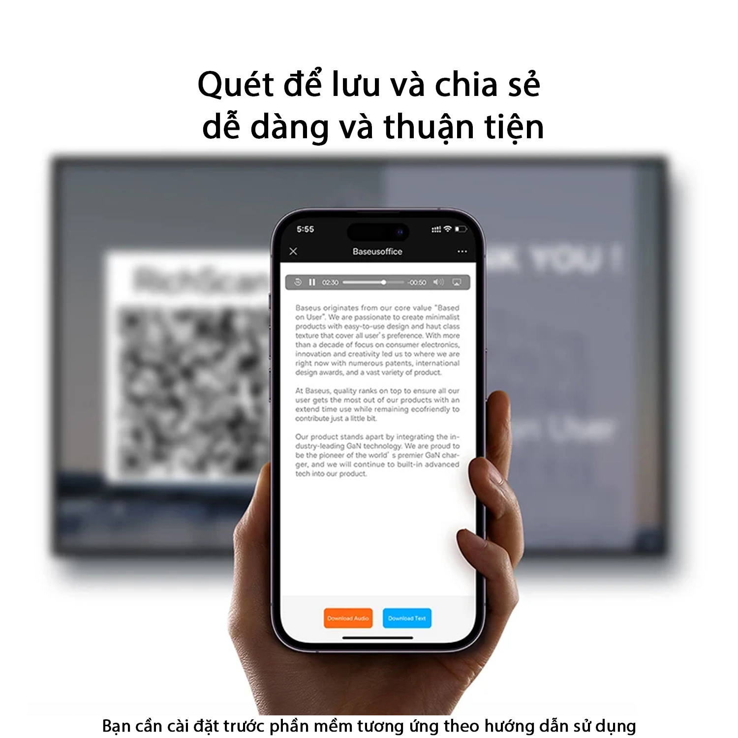 BÚT TRÌNH CHIẾU BASEUS ORANGE DOT AI WIRELESS PRESENTER