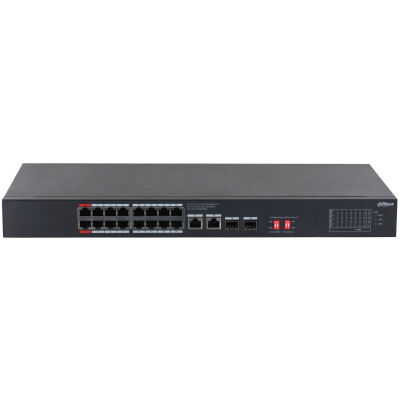 Switch PoE DAHUA DH-S3220-16GT-190 (16 PoE Gigabit, 2 uplink Gigabit, 2 SFP, 190W)