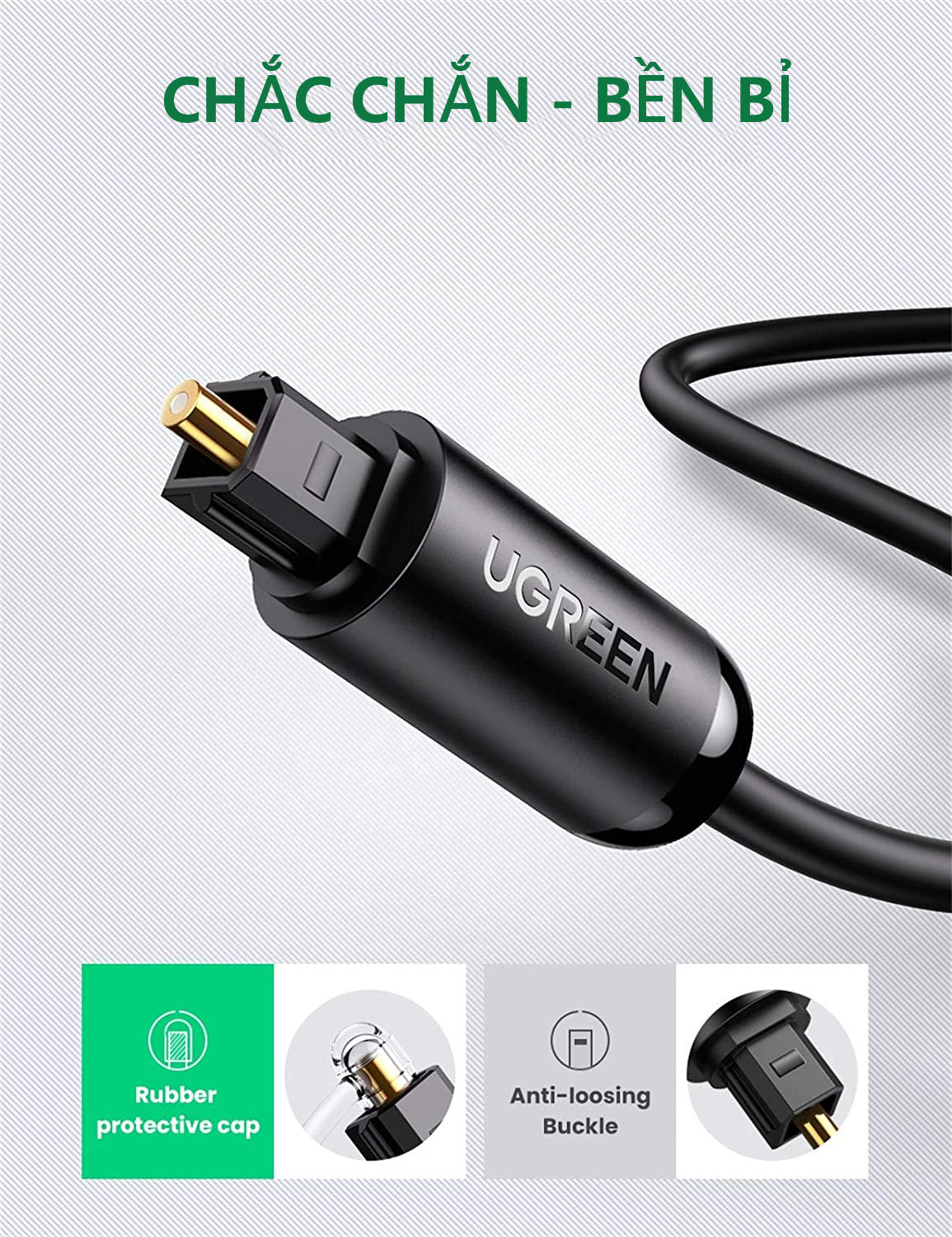 Dây Audio Quang Toslink UGREEN AV122 70891 Dài 1.5m
