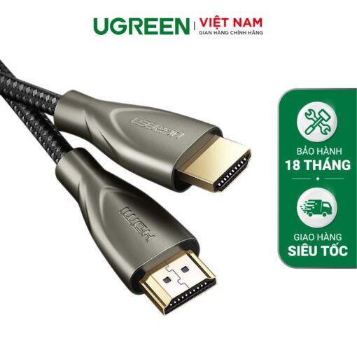 Cáp HDMI 2.0 UGREEN HD131 50106 Dây Carbon chuẩn 4K/60Hz dài 1m