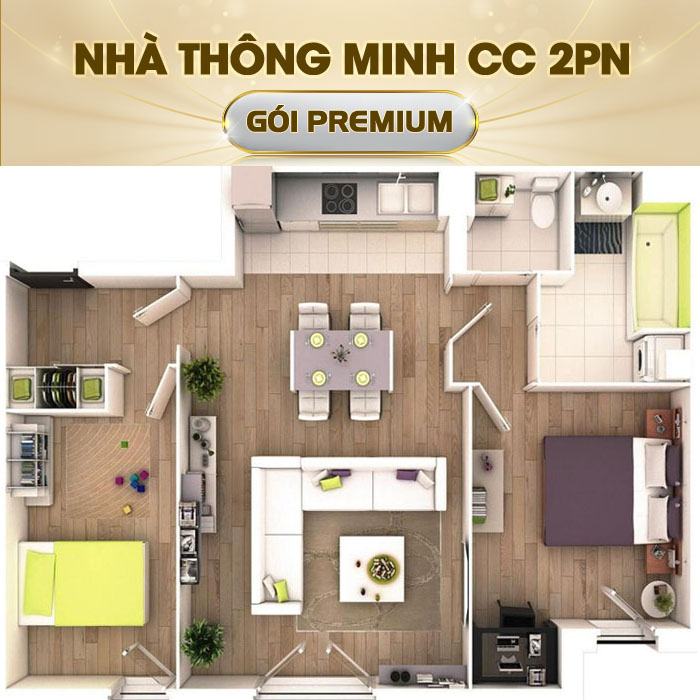 Nhà thông minh Hunonic cho chung cư 2PN – Gói Premium