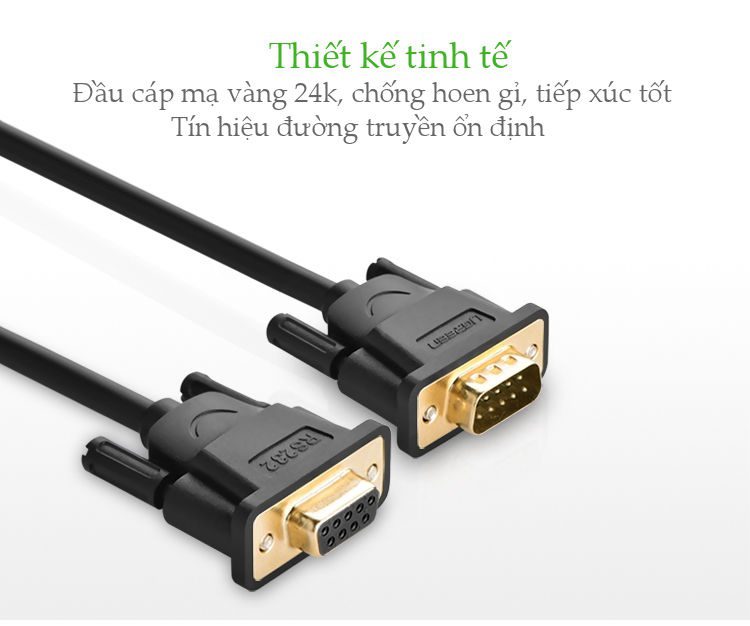 Dây nối dài COM RS-232 cái sang cái UGREEN DB101 20151 Dài 3m