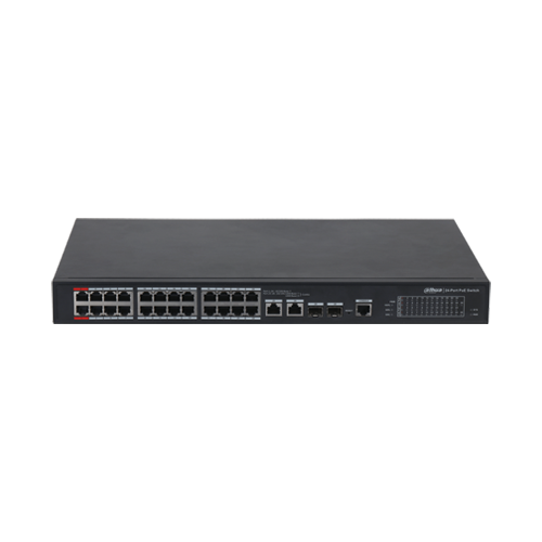 Switch PoE DAHUA DH-PFS4226-24GT-370 (24 PoE Gigabit, 2 uplink Gigabit hoặc 2 SFP, 370W)