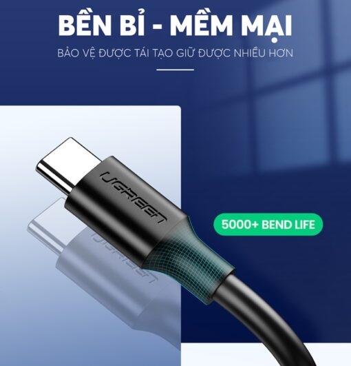 Cáp sạc nhanh và truyền dữ liệu Type C UGREEN 20884 dài 2.0m