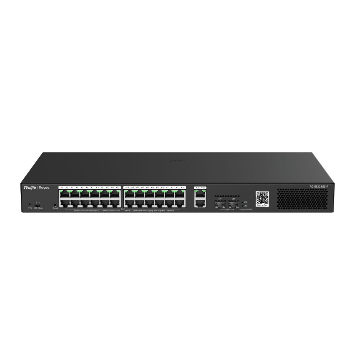 Layer 2 Smart Managed PoE Switch 28 Cổng RUIJIE RG-ES228GS-P