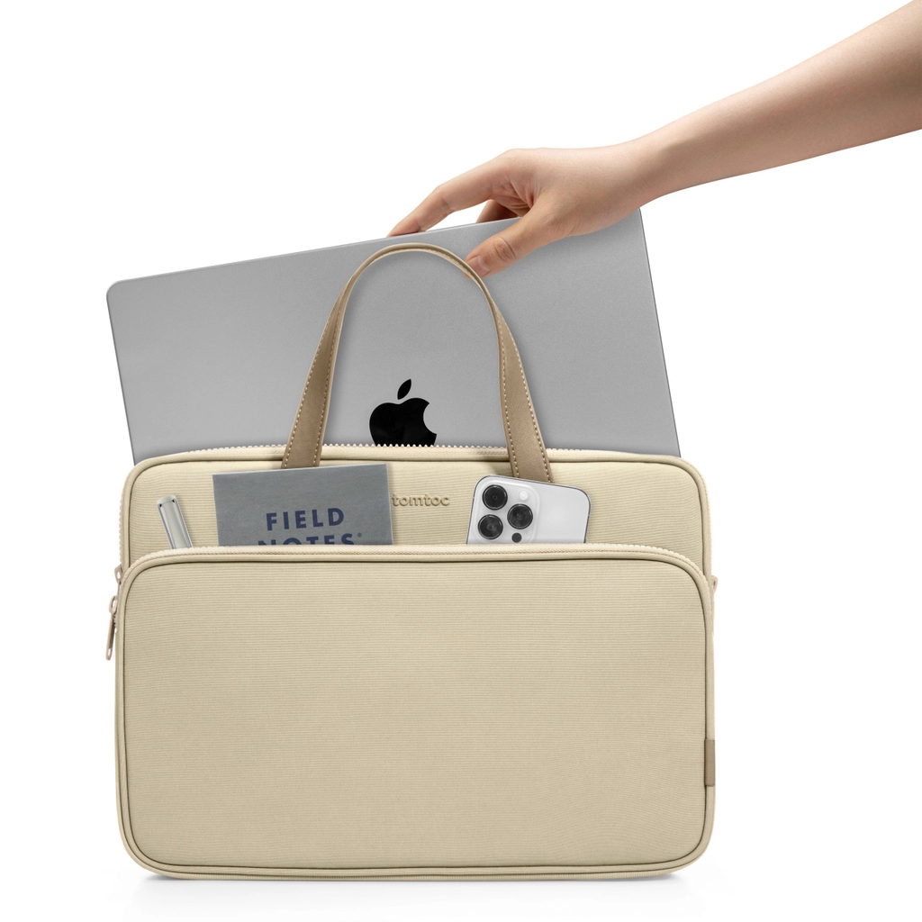 TOMTOC (USA) PREMIUM THEHER SHOULDER BAG13”/14”- H22C1 Màu Đen