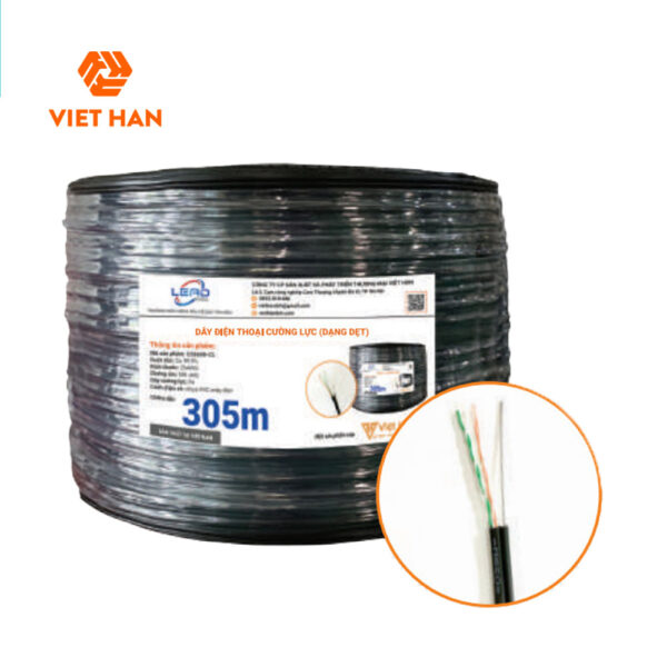 Cáp điện thoại 305m Việt Hàn LEAD CAT3 26AWG cường lực