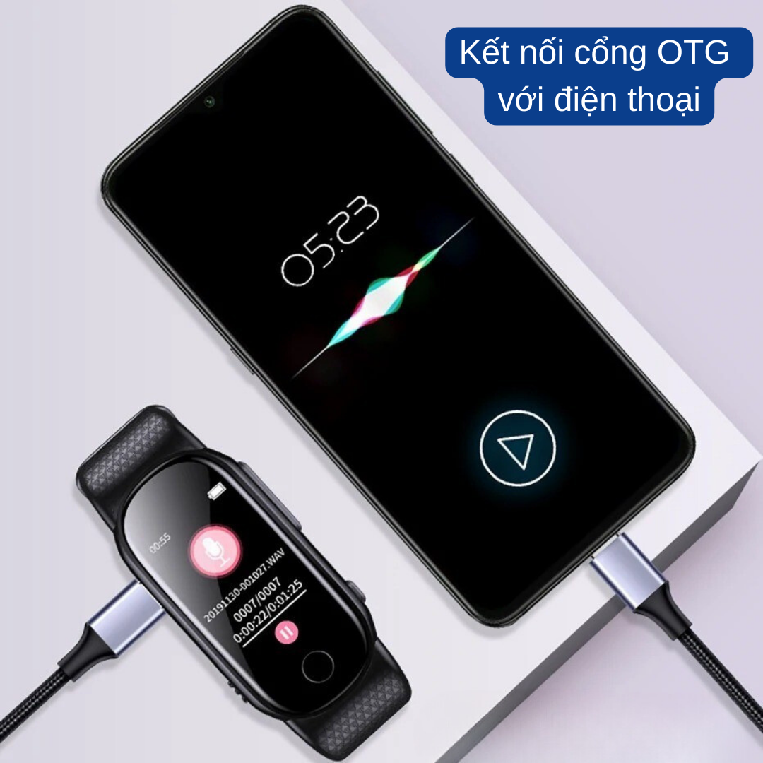 Đồng hồ đeo tay W2S - Ghi âm 24h - Lọc âm thanh tốt, khử ồn - bán kính 20m