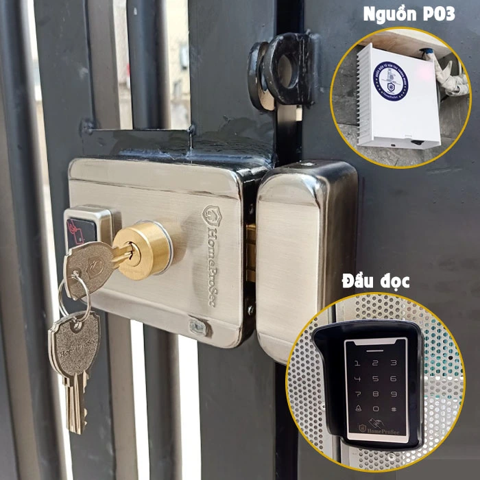 Bộ khóa cổng inox thẻ từ thông minh FC-SLIBASIC (Remote)