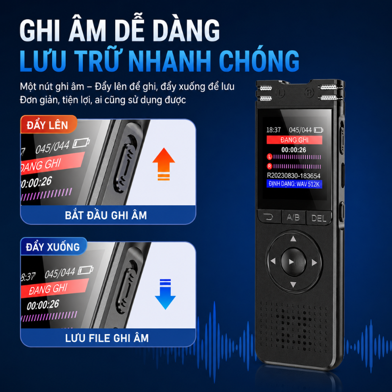 Máy Ghi Âm DS-7108NI-Q1/M – Ghi Âm Siêu Nét 1536Kbps, Pin 50 Giờ, Dễ Dùng