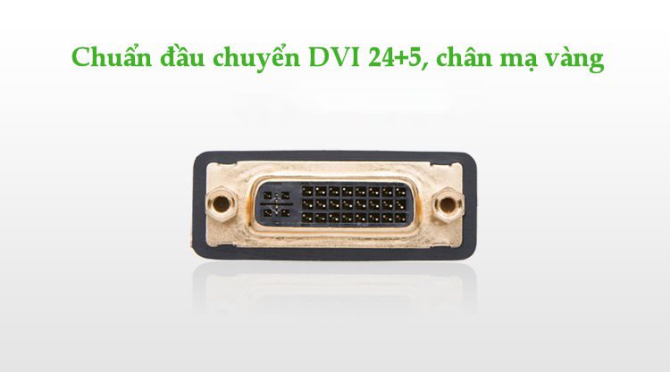 Đầu chuyển đổi HDMI đực sang DVI-I (24+5) cái mạ vàng cao cấp UGREEN 20123 (đen)