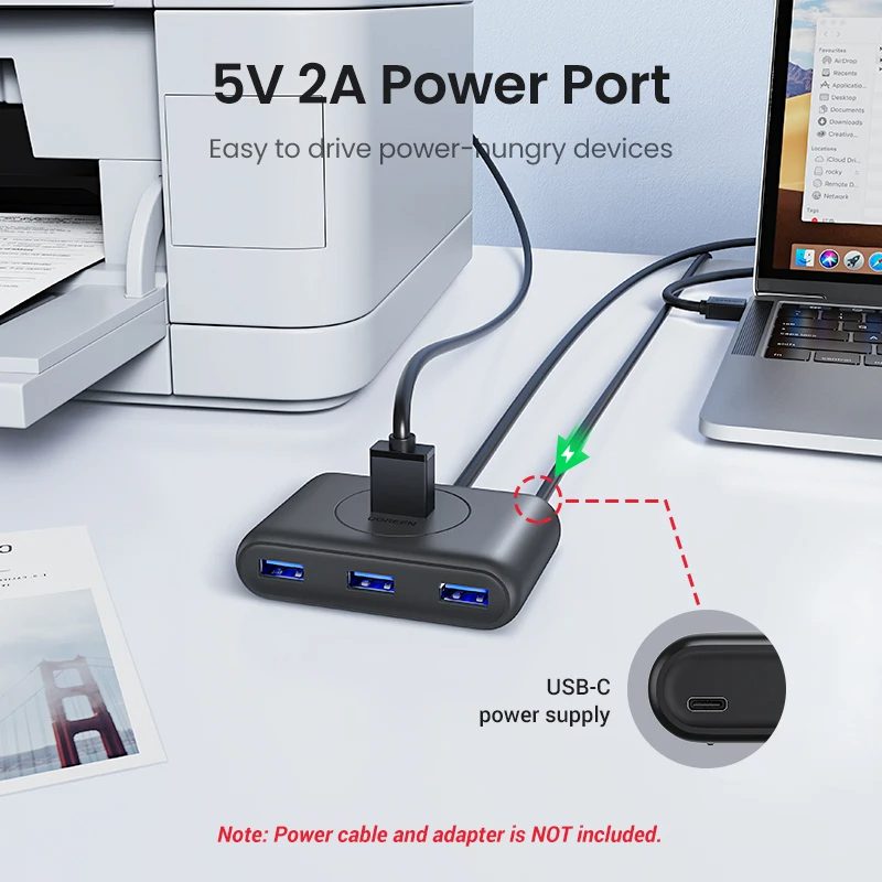 Hub USB 3.0 4 Cổng Ugreen CR113 20290 Màu Đen Dài 0.5m