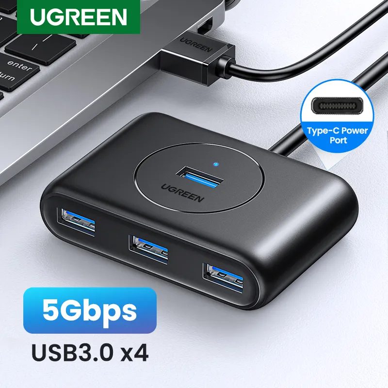 Hub USB 3.0 4 Cổng Ugreen CR113 20290 Màu Đen Dài 0.5m
