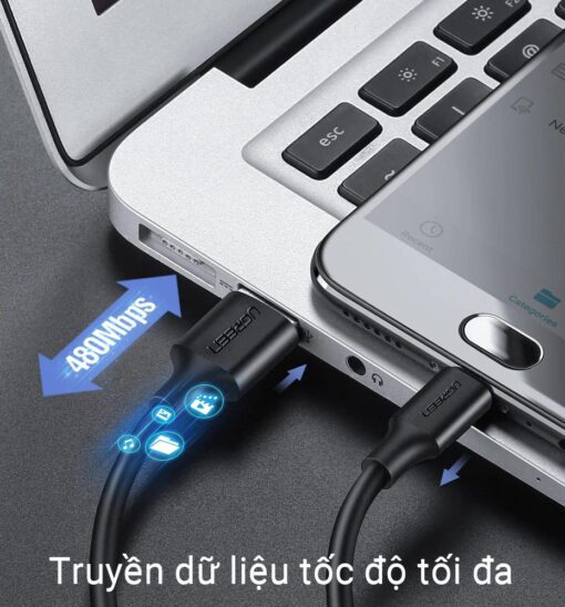 Cáp sạc nhanh Micro USB hỗ trợ sạc nhanh truyền dữ liệu Ugreen US289 60135 Dài 0.5m