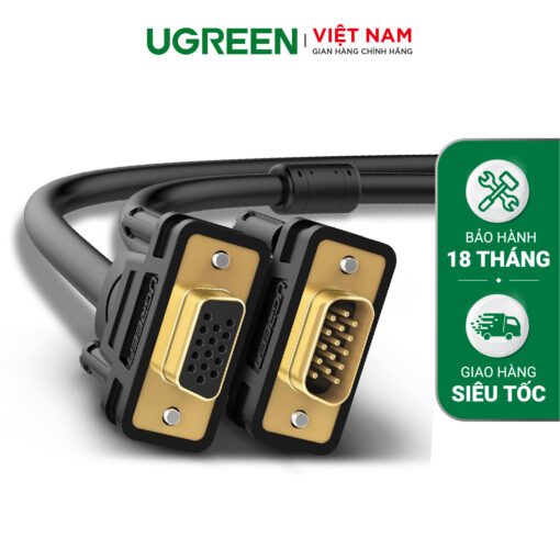 Dây nối dài VGA đực sang cái 3+6 OD8.0MM dài 2m UGREEN VG103 11614