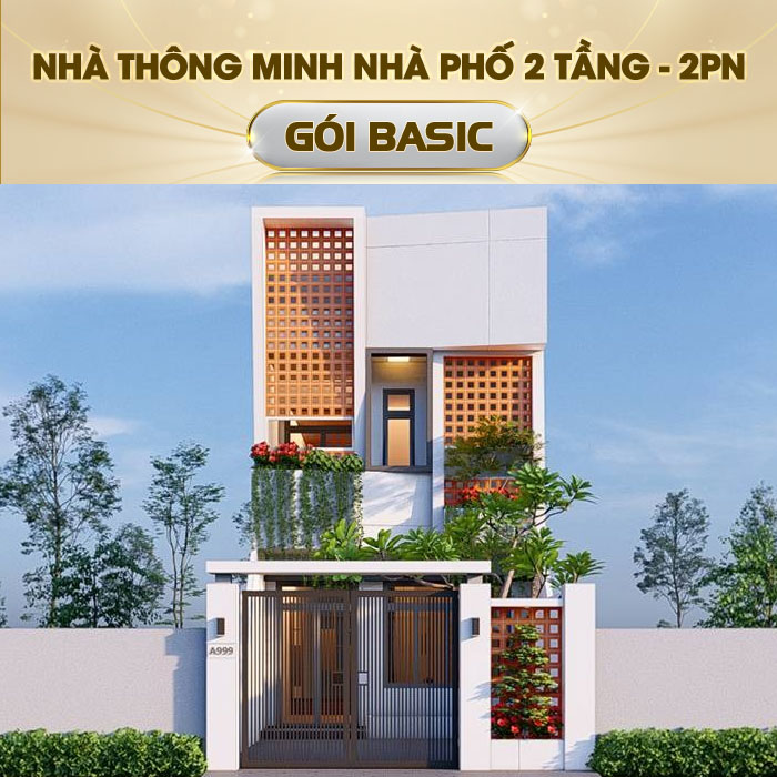 Nhà thông minh Hunonic cho Nhà phố 2 tầng 2PN – Gói Basic