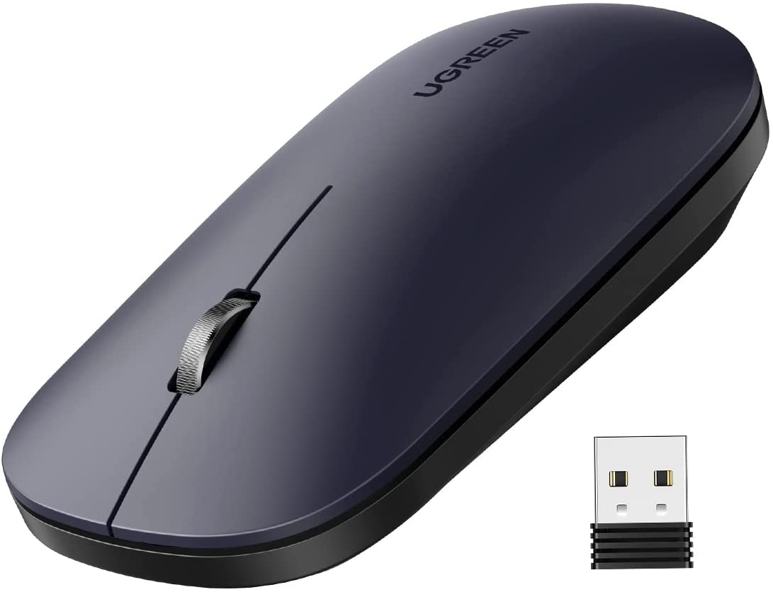 Chuột máy tính không dây Silent Ugreen MU001 90674 Màu xanh ngọc, kết nối qua USB