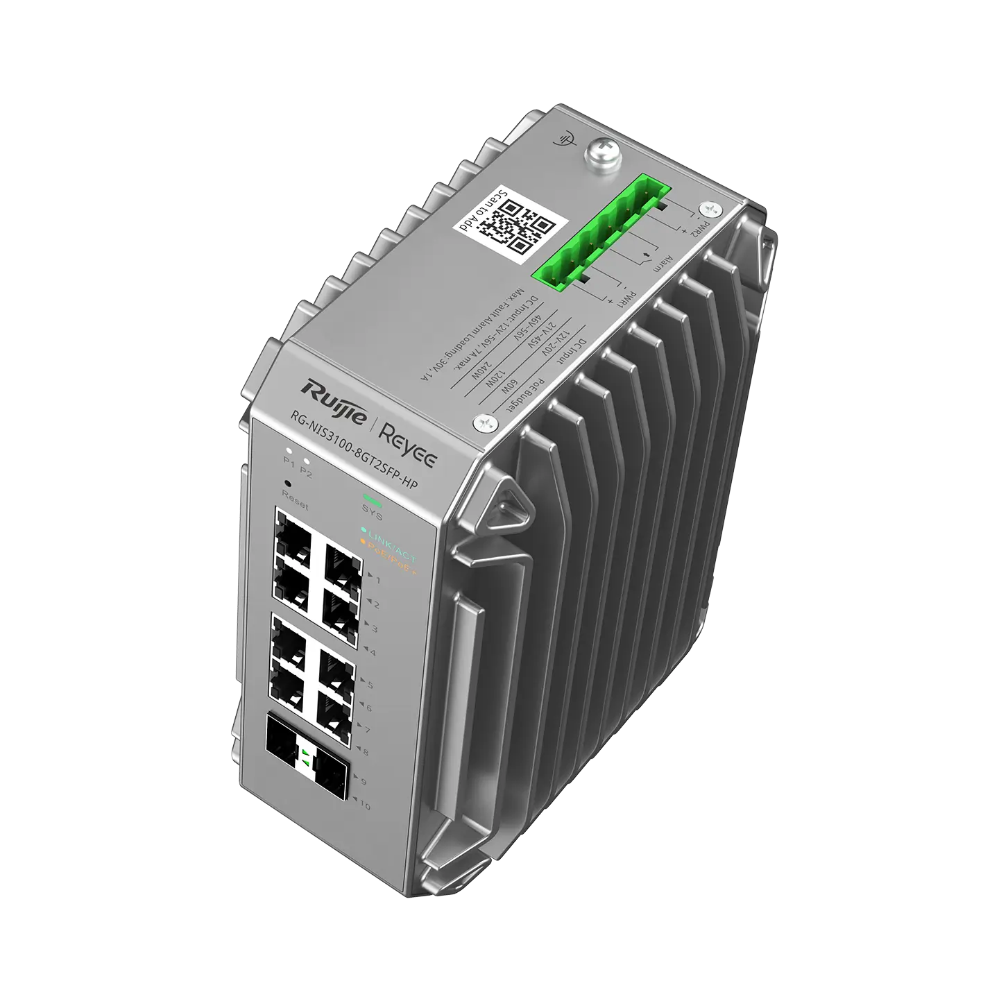 Switch công nghiệp 8 cổng Reyee RG-NIS3100-8GT2SFP-HP