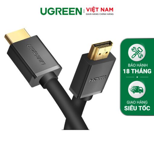 Dây cáp HDMI 2.0 4K@60Hz thuần đồng 19+1 UGREEN HD104 10106 Dài 1m