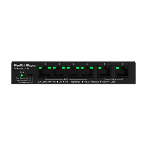Unmanaged switch 4 cổng RUIJIE RG-ES106D-P V2
