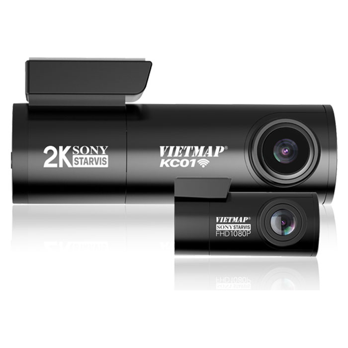 Camera hành trình trước sau VietMap KC01 Super HD 2K, Kết nối WIFI 5Ghz Xem & Tải Video