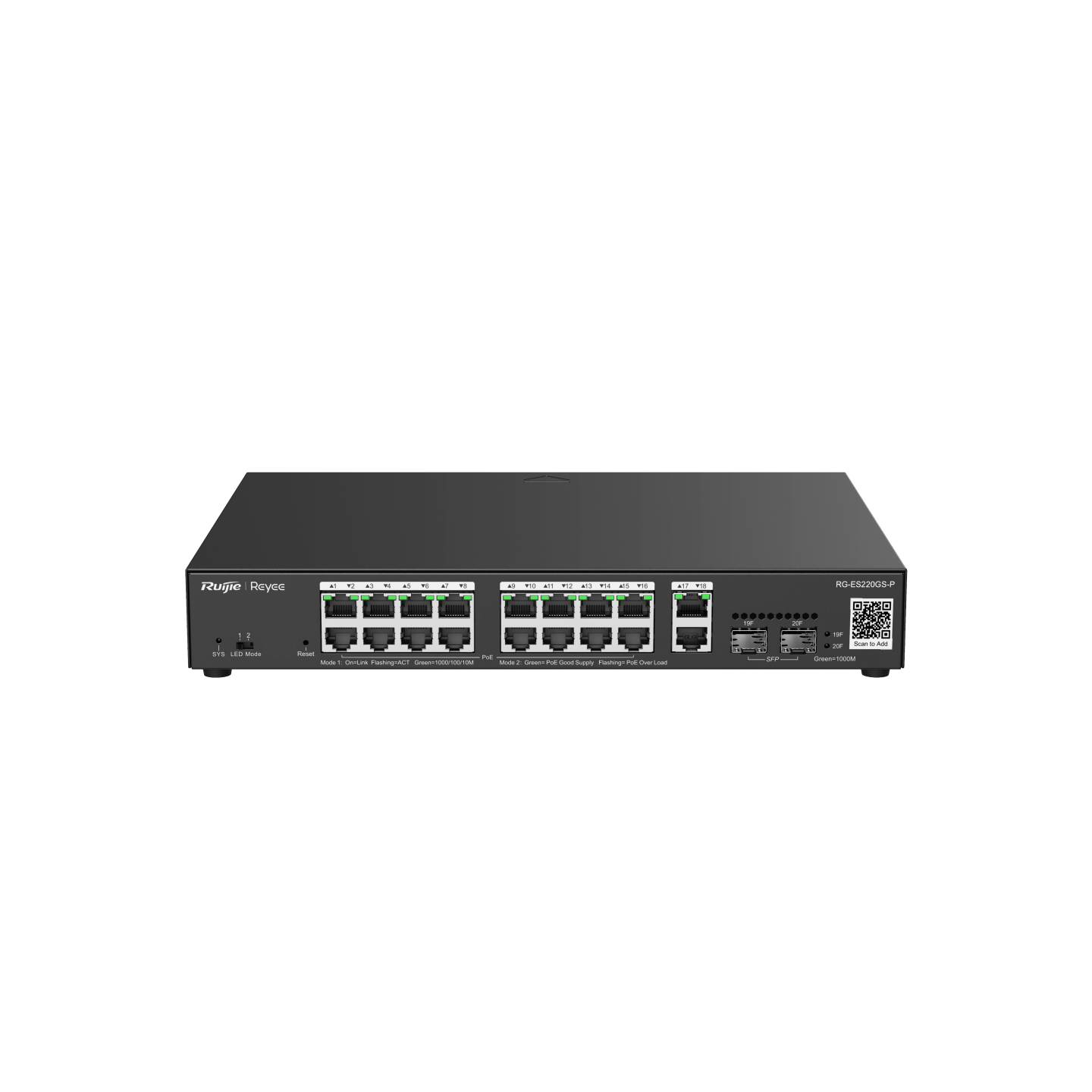 Layer 2 Smart Managed PoE Switch 20 Cổng RUIJIE RG-ES220GS-P