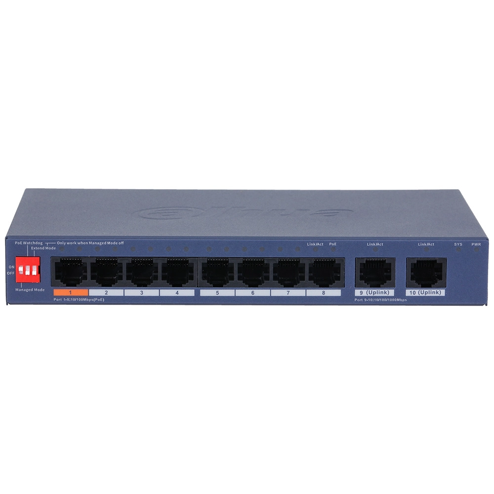 Switch PoE DAHUA DH-CS4010-8ET2GT-60 (Cloud, 8 PoE, 2 uplink Giga, 60W)