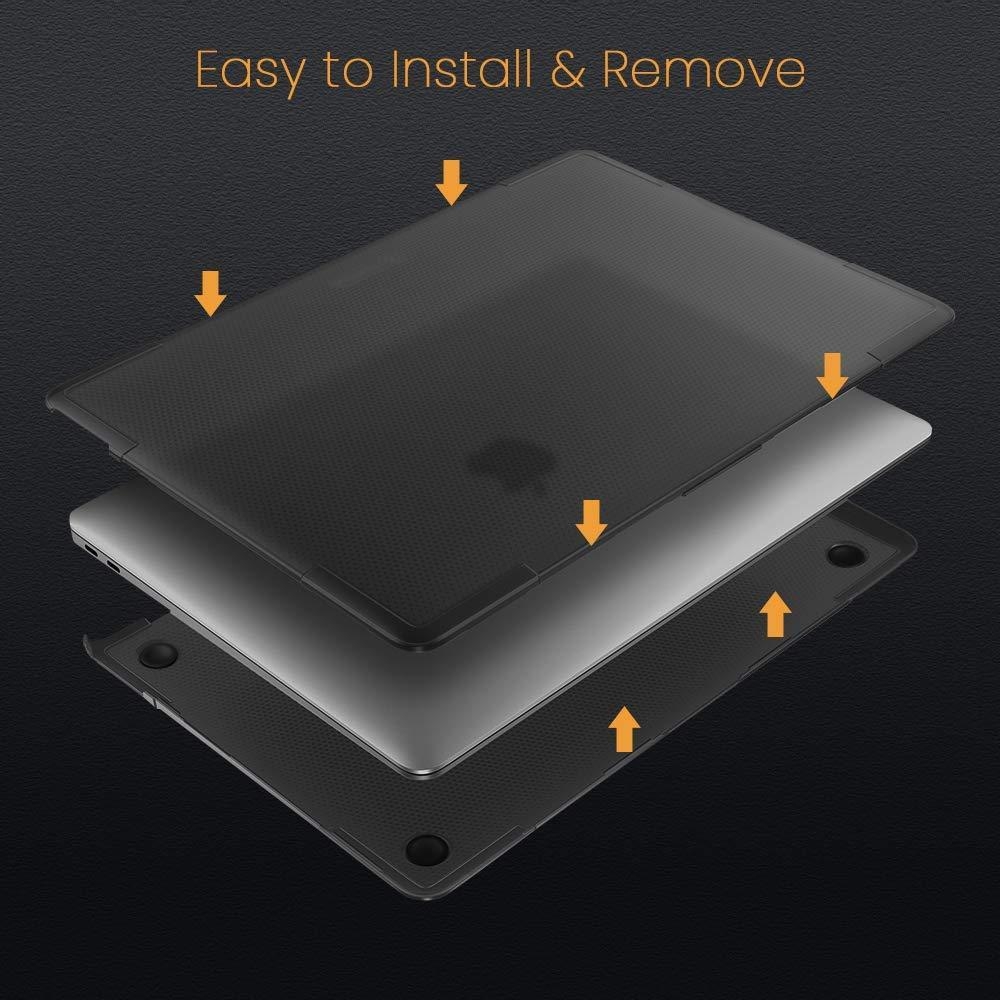ỐP CAO CẤP TOMTOC (USA) HARDSHELL SLIM FOR MACBOOK AIR 2018 – 2020 (B03-C01G) Màu Đen