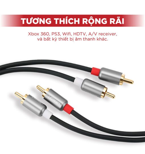 Cáp Audio 2 đầu RCA dài 2m UGREEN AV104 10518