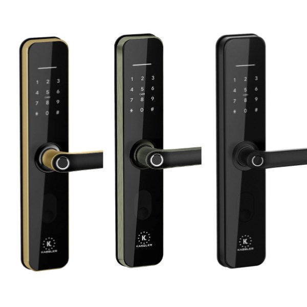 Khóa cửa vân tay Kassler KL696 Viền xanh rêu, App Wifi, chống nước IP68