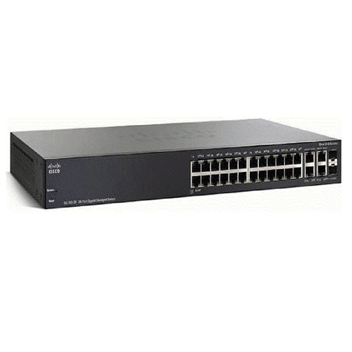 Switch Cisco SRW2024-K9 26 port 10/100/1000 ports; 2 Combo mini-GBIC ports.