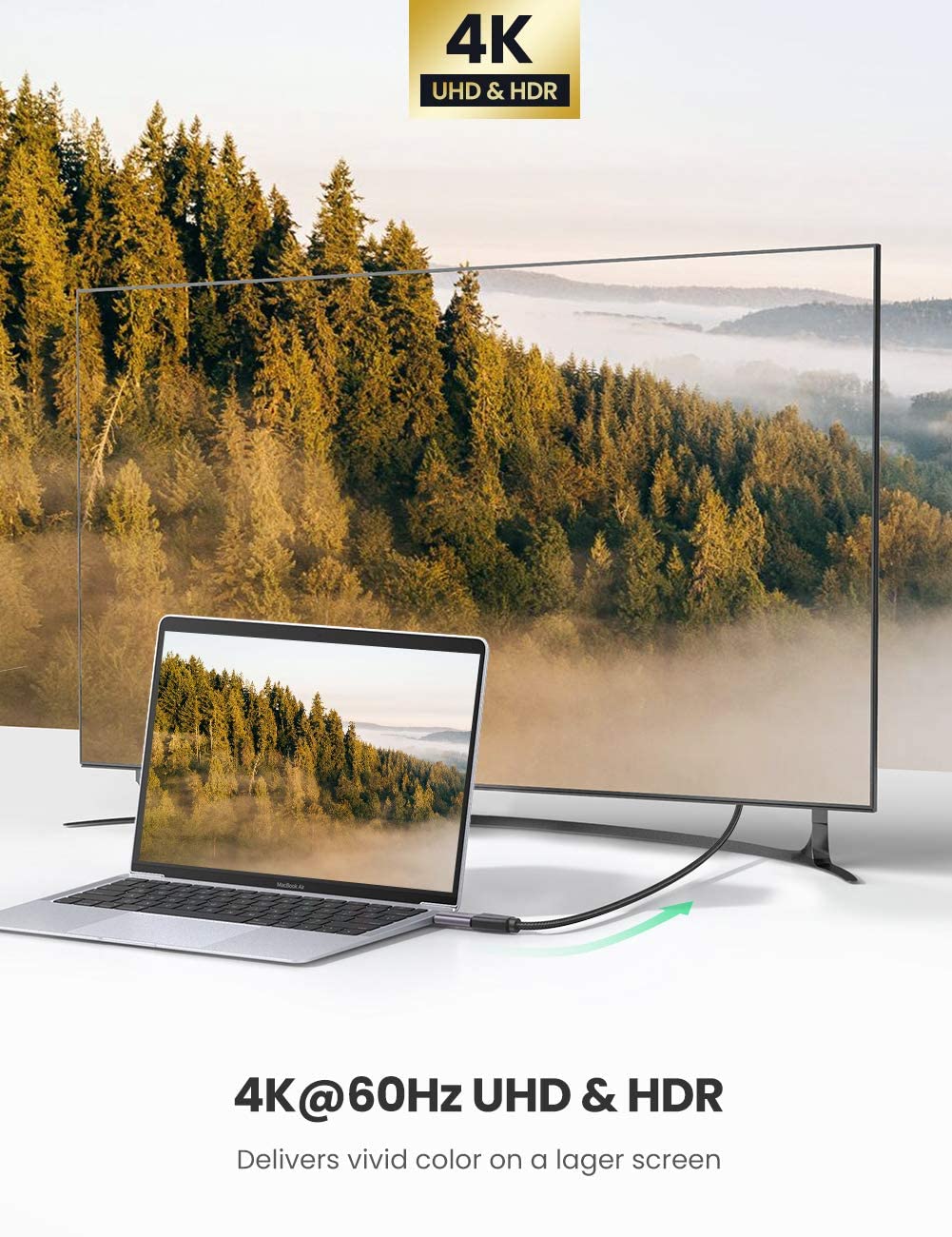Đầu chuyển Type C sang HDMI UGREEN 70450 – Độ phân giải 4K @ 60HZ